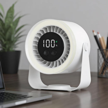 Portable Desk Fan | USB Rechargeable with 10-Speed Quiet Operation | Compact Design for Efficient Cooling