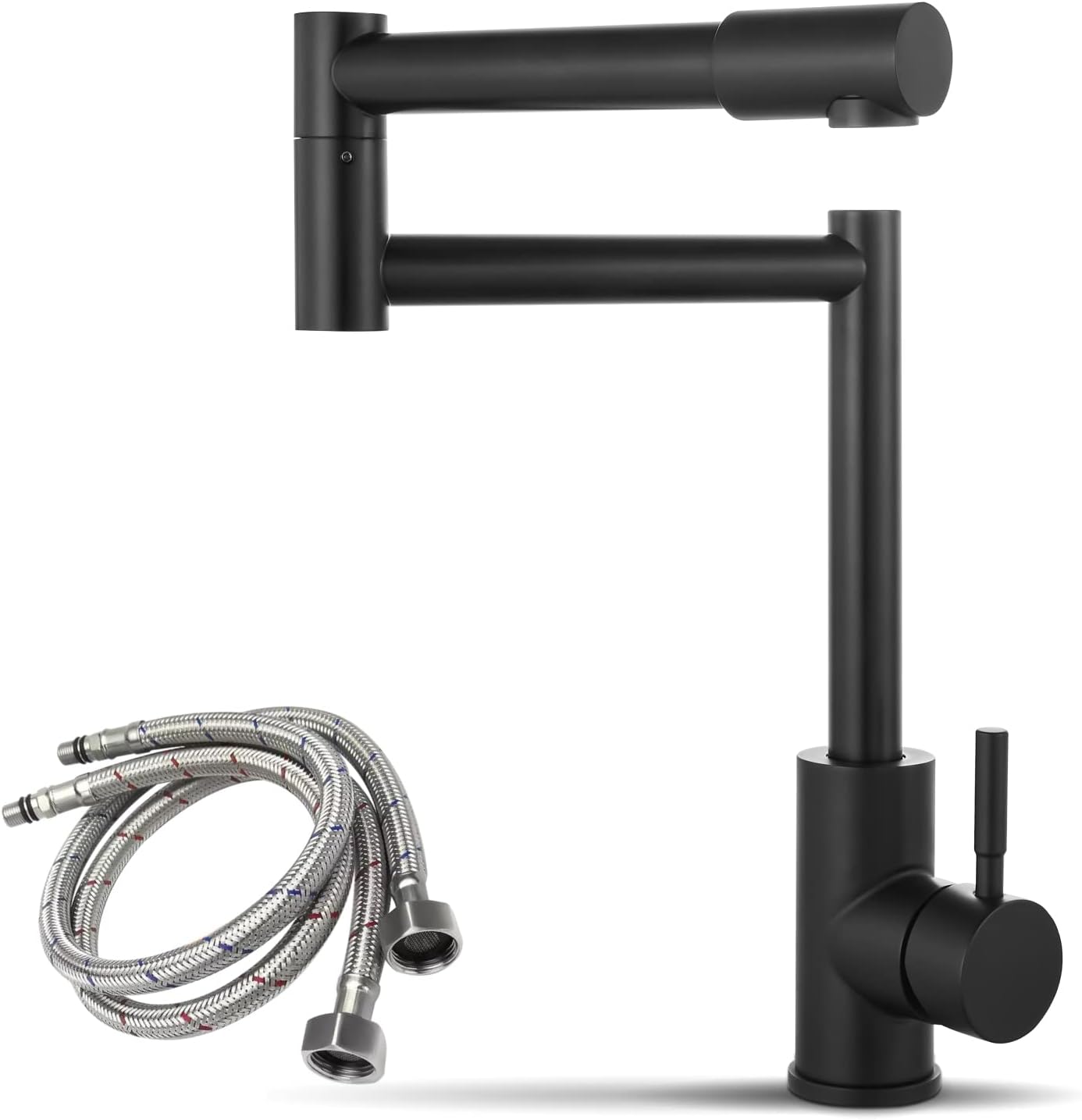 Robinet de cuisine pliable rétractable à trou unique Edison