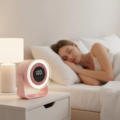 Portable Desk Fan | USB Rechargeable with 10-Speed Quiet Operation | Compact Design for Efficient Cooling