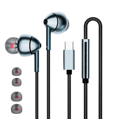 Wired Earbuds with Noise Canceling Volume Control and Mic - USB-C for iPhone 17 16 15 and Samsung