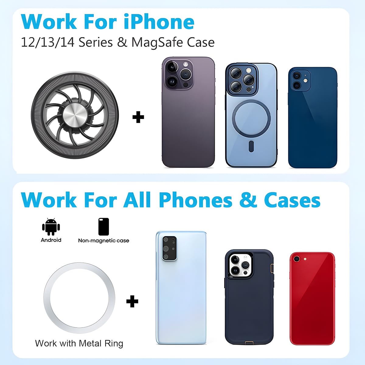 Magnetic Car Mount Phone Holder - Hands-Free Air Vent Clip with Strong Magnet