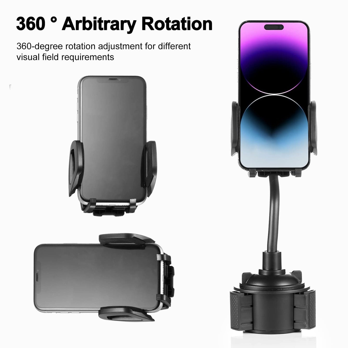 Adjustable Car Cup Holder Phone Mount with Flexible Gooseneck – Universal Smartp