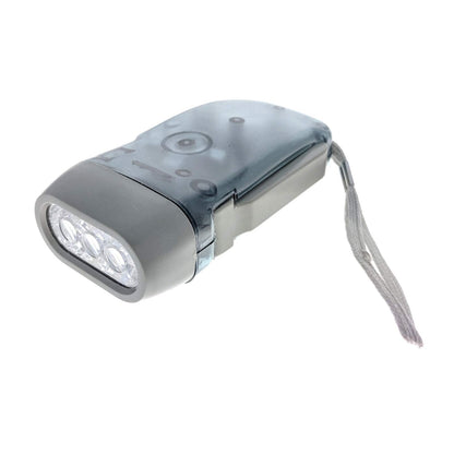 Hand Crank Flashlight — 3 LED No Battery Emergency Light, Hand Powered Torch