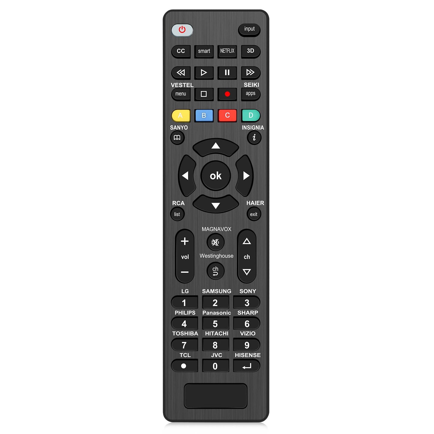 Universal TV Remote Control - Compatible with Samsung LG Vizio TCL Sony Insignia Philips Panasonic