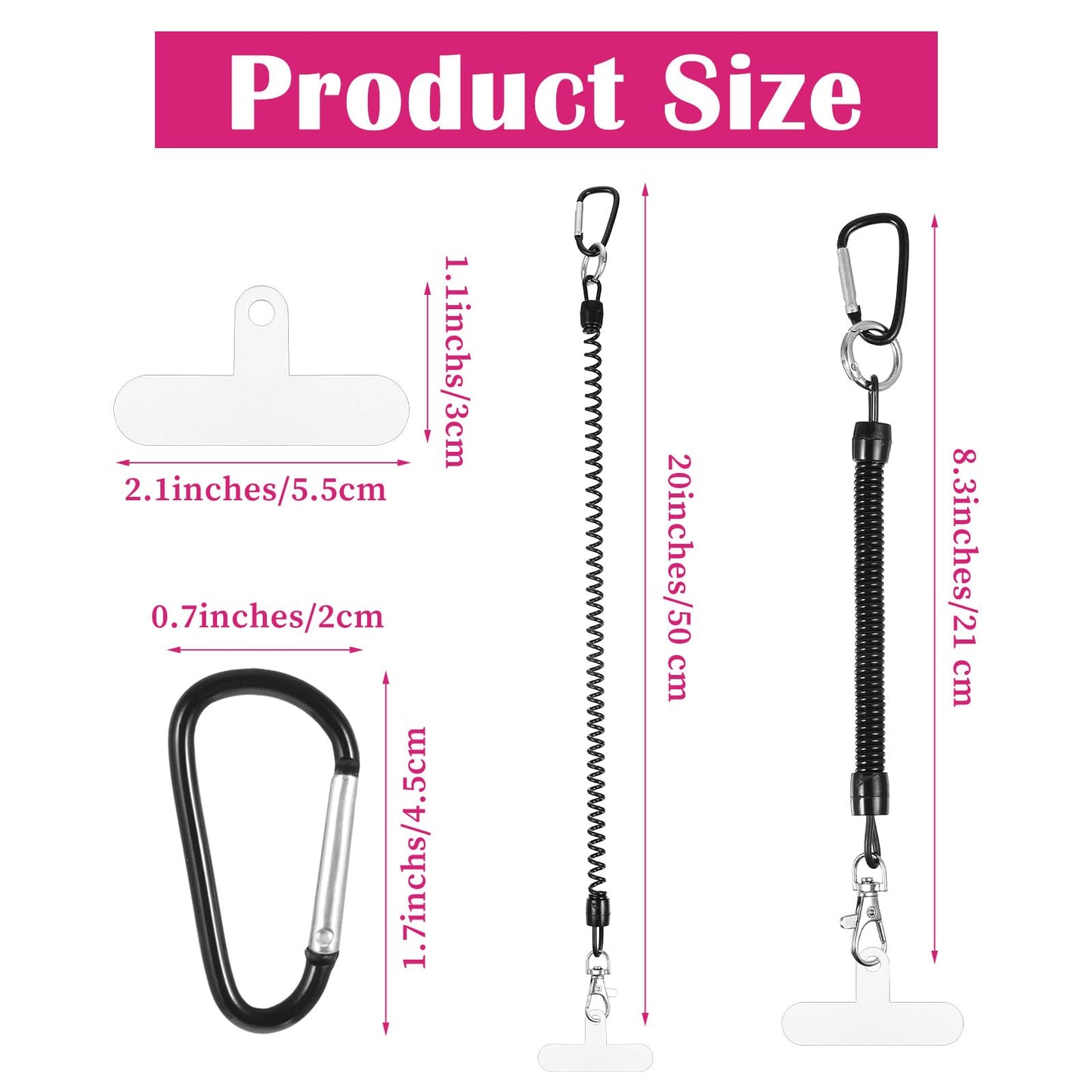 Tether Lanyard 2 Pack — Stretchy Retractable Anti-Drop Anti-Theft Spring Strap w