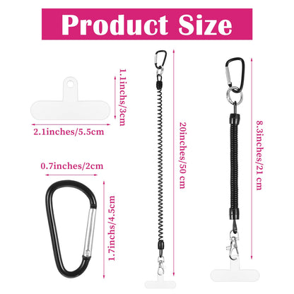 Tether Lanyard 2 Pack — Stretchy Retractable Anti-Drop Anti-Theft Spring Strap w