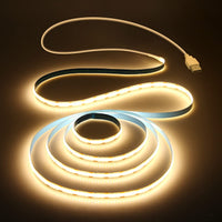 Cob Led Strip Lights Warm White Led Tv Backlight 5V 1M 3.28Ft 320Leds 3000K Cri8