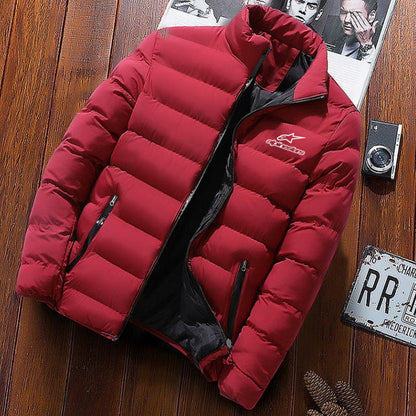 Chaqueta de hombre de invierno con estrellas y cuello levantado