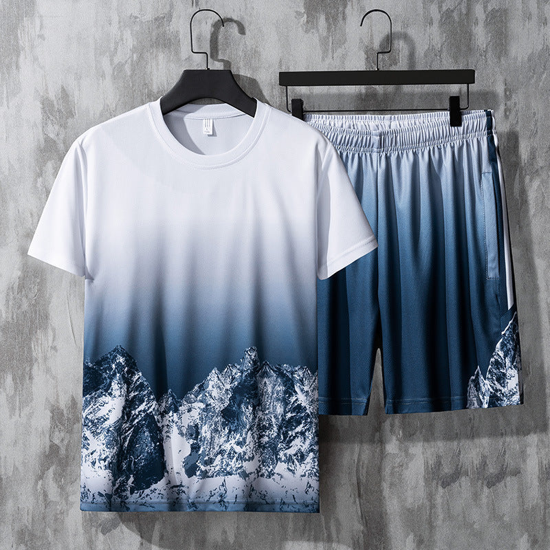 Nouvelle Tendance Manches Courtes Shorts Fitness Course Décontracté