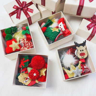 Set de regalo de Navidad con accesorios para el pelo de niña