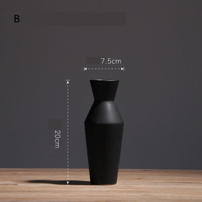 Simple Living Room Home Decoration Creative Black And White Ceramic Vase