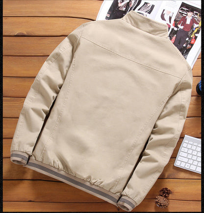 Men's casual plus size plus velvet padded stand collar jacket
