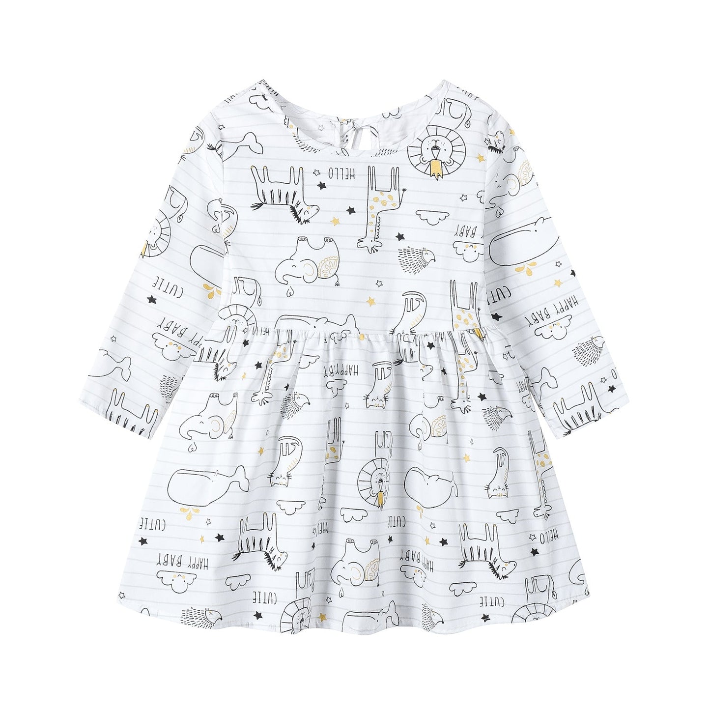 Robe en coton à manches longues à motif floral pour enfants