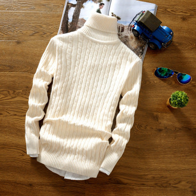Suéter coreano de cuello alto para hombre de invierno