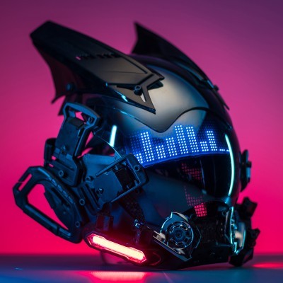 Luminous Helmet Mask – LED Tech Sense Cyberpunk