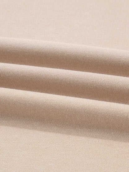 Solid Color Oversize Slit Sweatshirt and Ribbed Leggings 2pcs Set