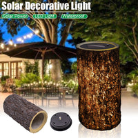 Lámpara decorativa impermeable solar LED para exterior con forma de tocón