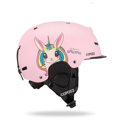 Casque de ski intégré avec lunettes de protection simples et doubles pour adultes