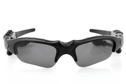 Midnight Black Titan Audio Specs | IPX4 Waterproof Smart Bluetooth 5.0 Sports Sunglasses with Wireless Mic & Open-Ear Audio