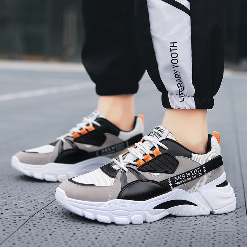 Zapatillas de hombre para correr de malla transpirable, zapatillas informales de hombre de suela gruesa y estilo retro
