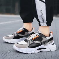 Zapatillas de hombre para correr de malla transpirable, zapatillas informales de hombre de suela gruesa y estilo retro
