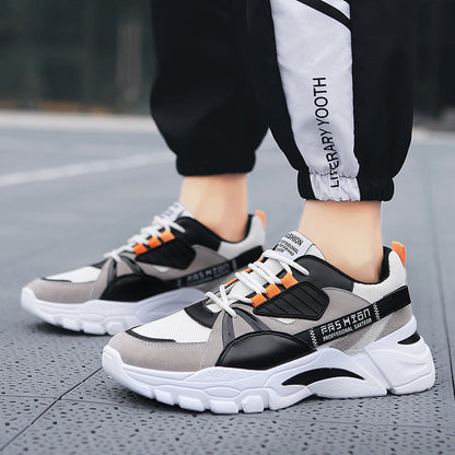 Zapatillas de hombre para correr de malla transpirable, zapatillas informales de hombre de suela gruesa y estilo retro