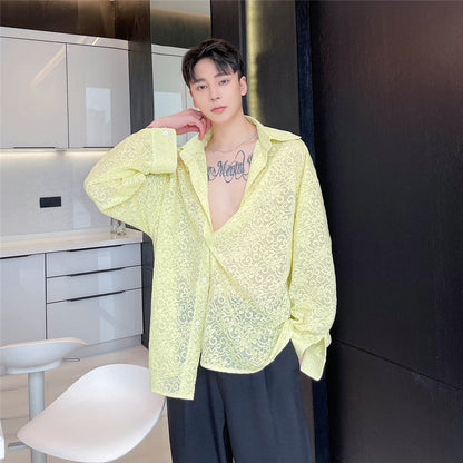 Loose And Lazy Shirt Transparent For Men