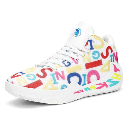 Chaussures Décontractées Couple Baskets Graffiti Chaussures de Basketball Femme