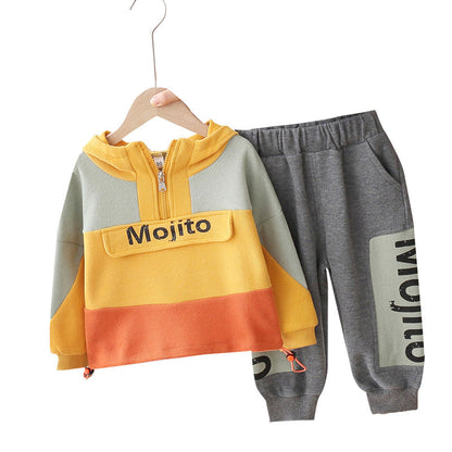 Traje de sudadera de algodón patchwork