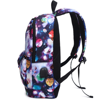 Sac à dos femme Sac à dos ordinateur Sac d'école rechargeable