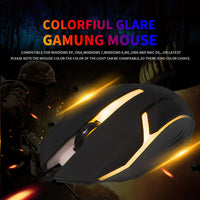 Souris filaire d'ordinateur E-sport Lumière respirante colorée Lumineuse USB Bureau Gaming