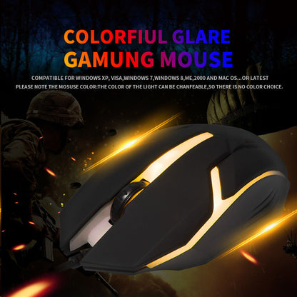 Souris filaire d'ordinateur E-sport Lumière respirante colorée Lumineuse USB Bureau Gaming
