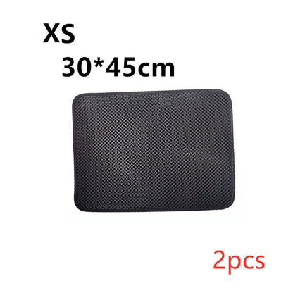 Tapis de litière double couche pour chats, tapis de litière pour animaux de compagnie, tapis de litière pour chats, accessoire de propreté pour maisons de chats