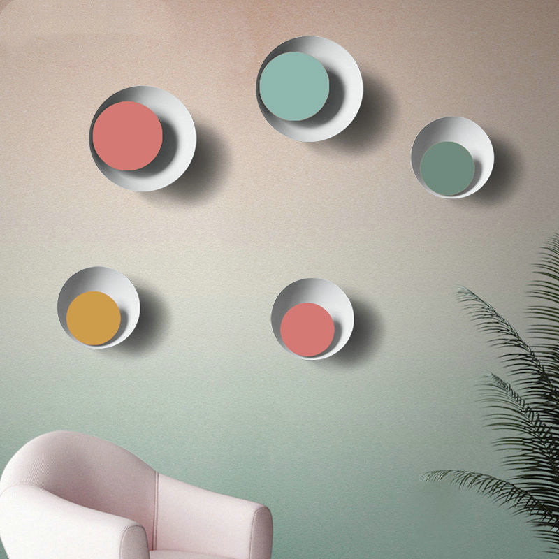 Lámpara de pared redonda de macaron colorido eclipse
