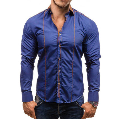 Casual Men's Loose Plus Size Long-sleeved Shirt