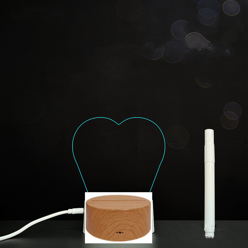 Tableau de messages manuscrits en acrylique 3D avec lumière LED