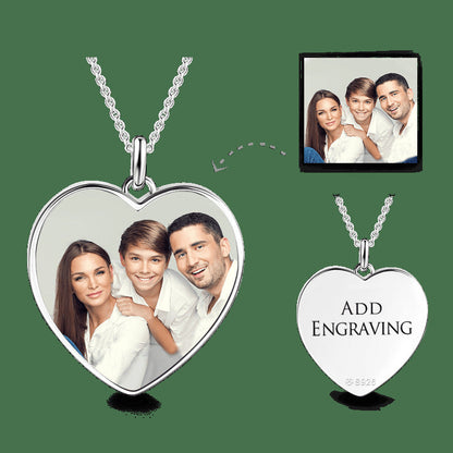 Heart Shaped Photo Engraving DIY Engraving Personalized Necklace