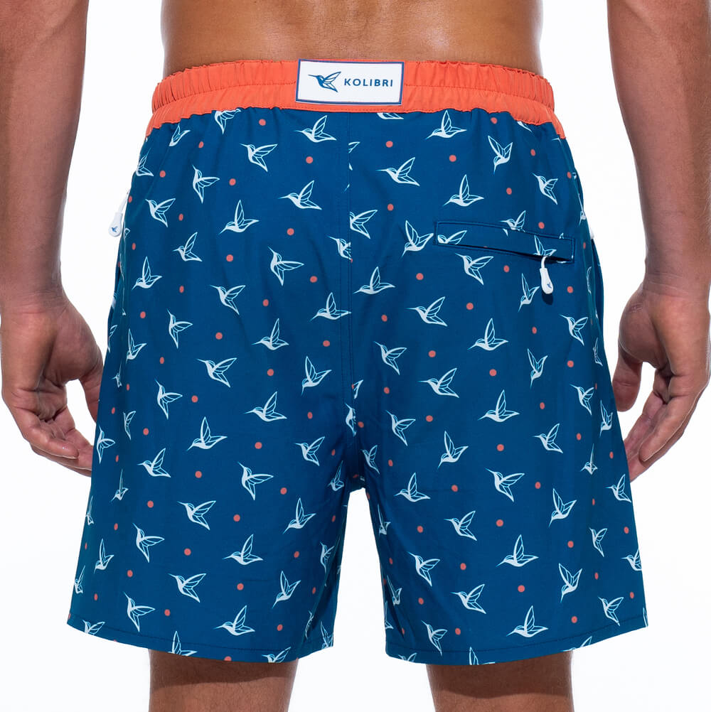 Men's Luxury Deep Ocean Swim Trunks — Kolibri Monogram
