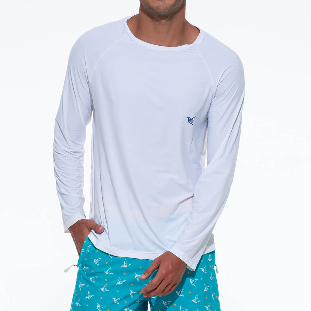 Men's White UPF Long Sleeve Performance Shirt