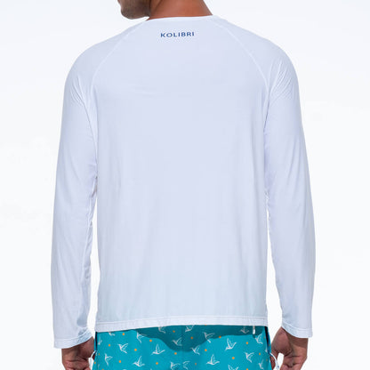 Men's White UPF Long Sleeve Performance Shirt