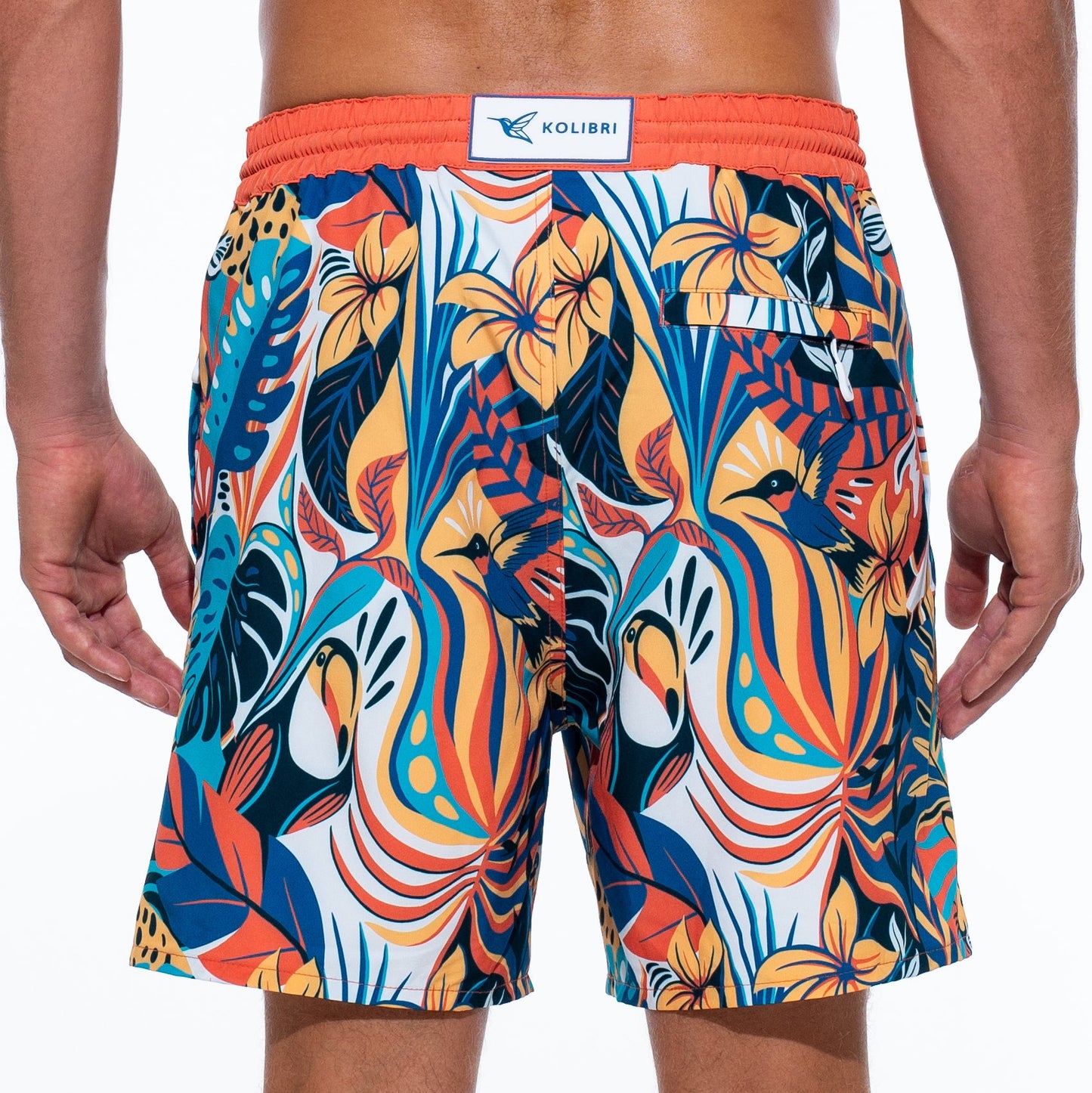 Men's Jungle Print Swim Trunks — Recycled 4-Way Stretch