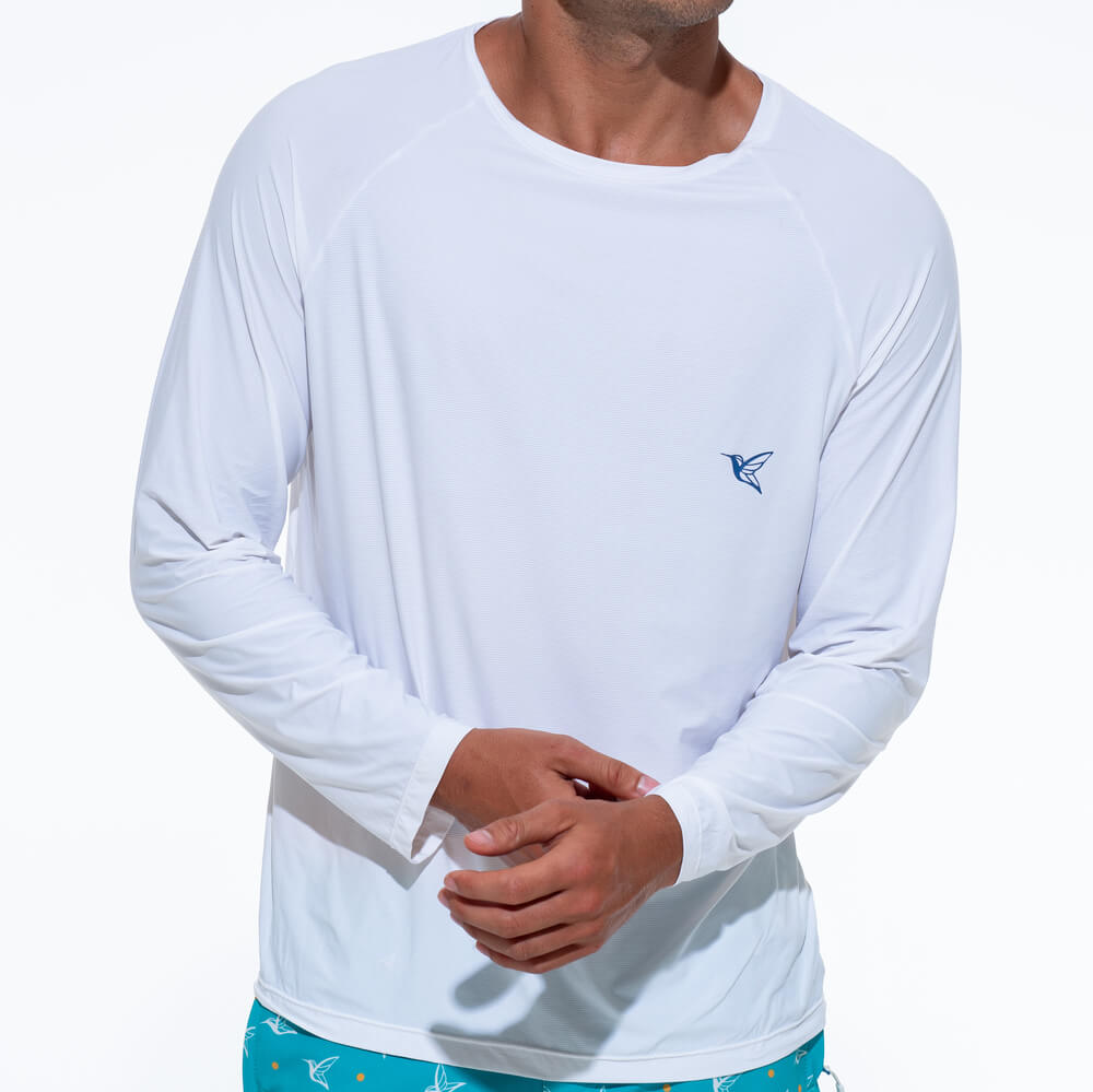 Men's White UPF Long Sleeve Performance Shirt