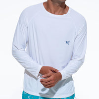 Men's White UPF Long Sleeve Performance Shirt