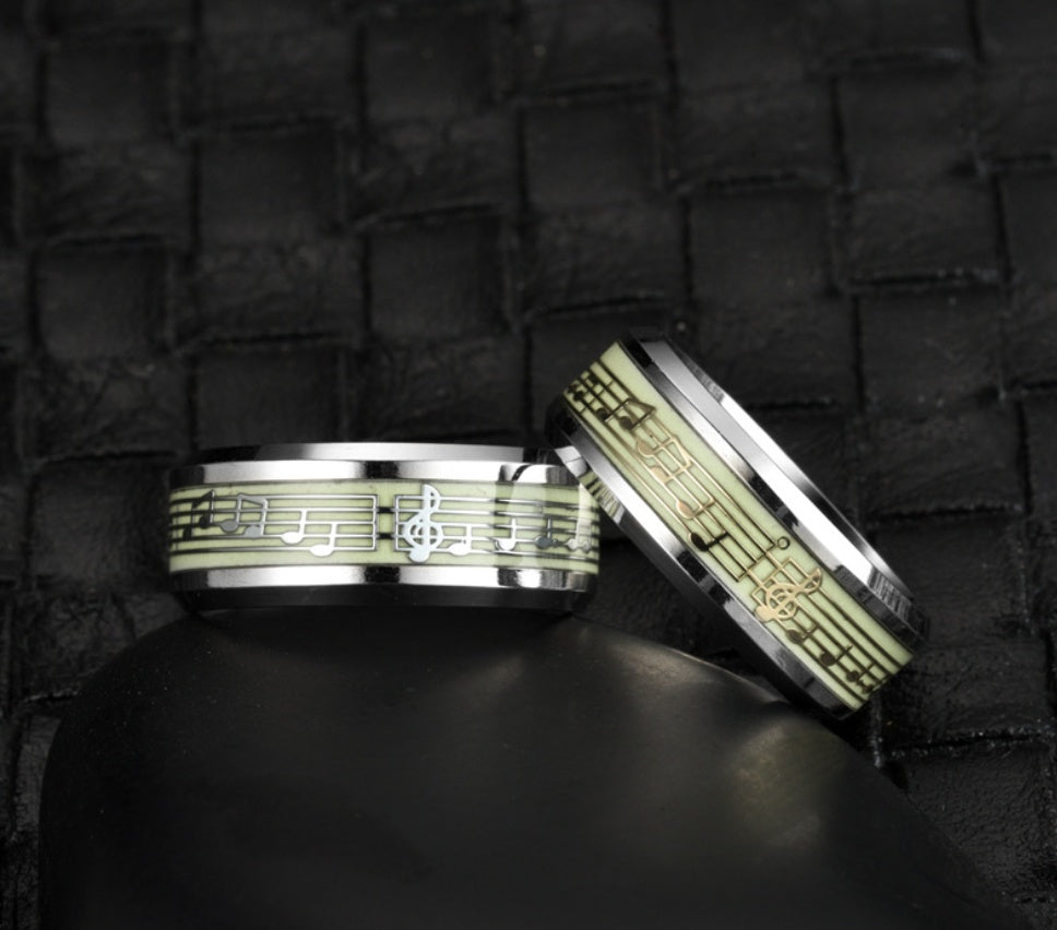 Luminous music five-line music score ring
