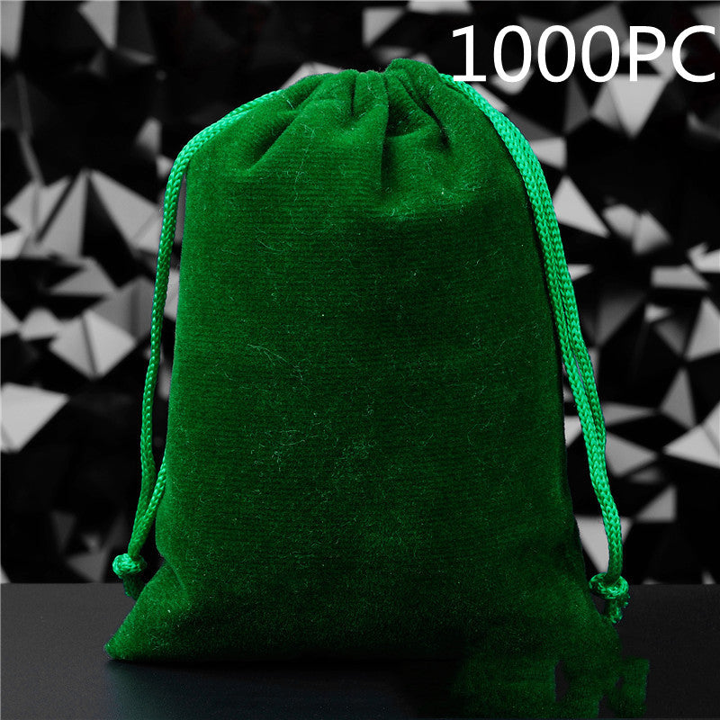 Pochette à Bijoux en Flanelle Unie avec Cordon de Serrage