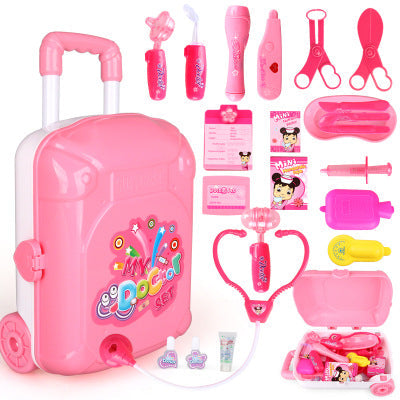 Juego de roles de doctor de juguetes educativos para niños: maleta, ropa, carrito de simulación, botiquín