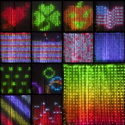 Rideau intelligent Lumière RGB Couleur fantôme Contrôle des points Fil en cuir Lumière Bluetooth Programmation DIY Sous-titre lumineux
