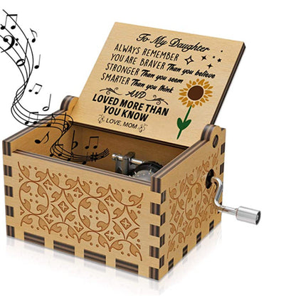 Boîte à musique sculptée en bois à manivelle, motif "Spirited Away", cadeau de Noël, d'anniversaire, décoration de fête