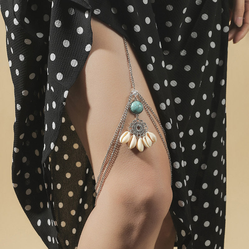 Metal Beaded Chain Thigh Chain For Women Big Snake Jewelry