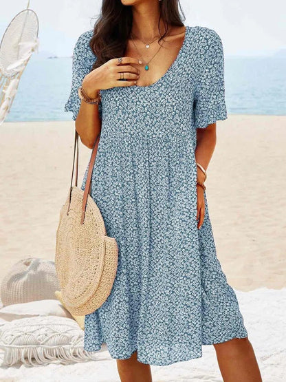 V-neck Plus Size Loose Women's Dress